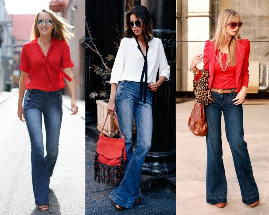 blusa vermelha com calça jeans